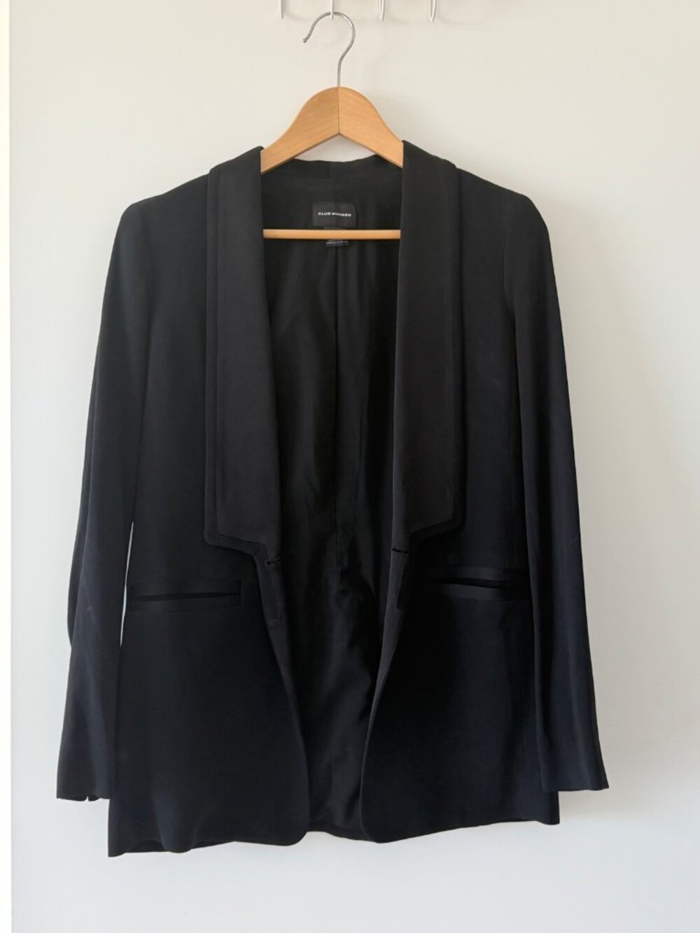 Club Monaco Black Tuxedo Blazer | Shawl Collar Open Front